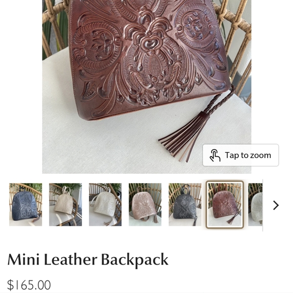 Mini Genuine Leather Backpack - Picture 2 of 3